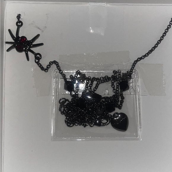 Betsey Johnson Black and Red Spider Necklace - Picture 4 of 8